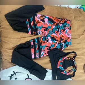 Noire blanc enchanted workout set